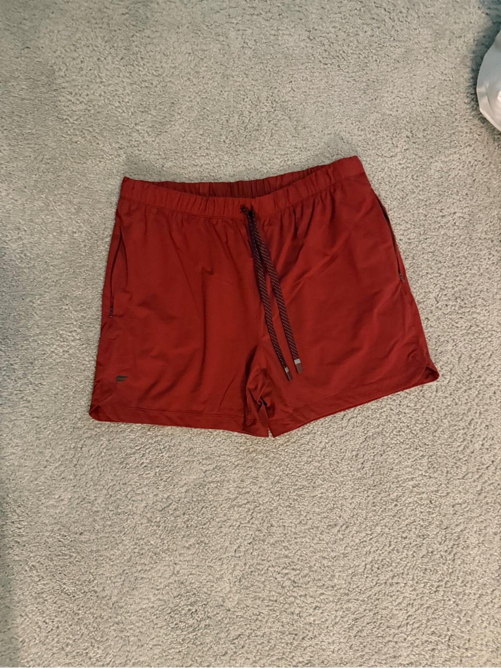Fabletics Men's Crimson Athletic Shorts with Contrast Drawstring